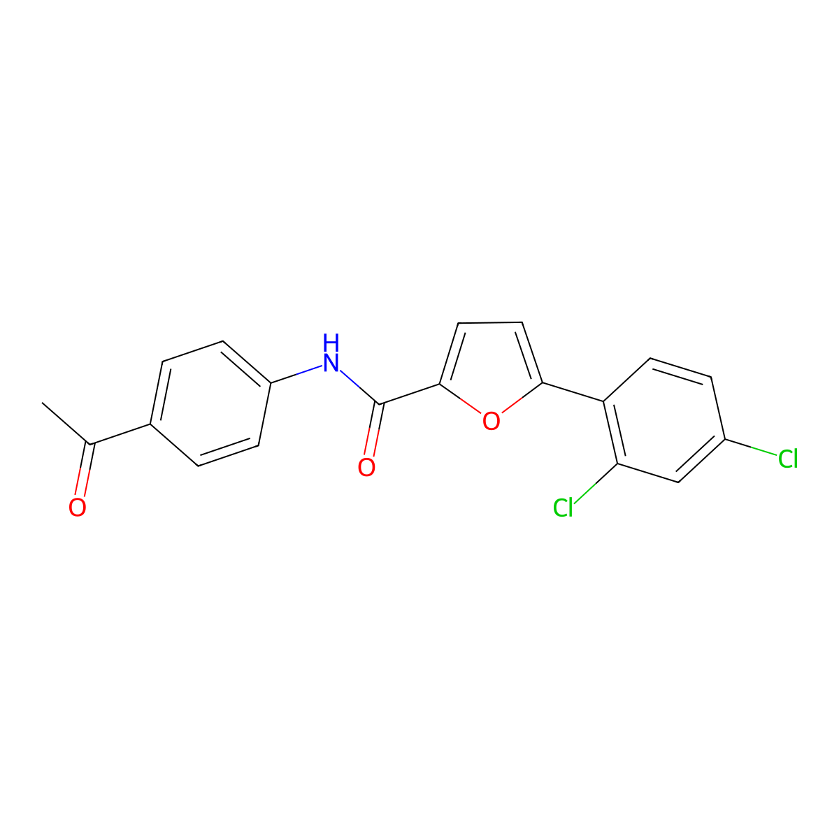 N-(4-acetylphenyl)-5-(2,4-dichlorophenyl)furan-2-carboxamide molecular structure, CAS 423750-77-0
