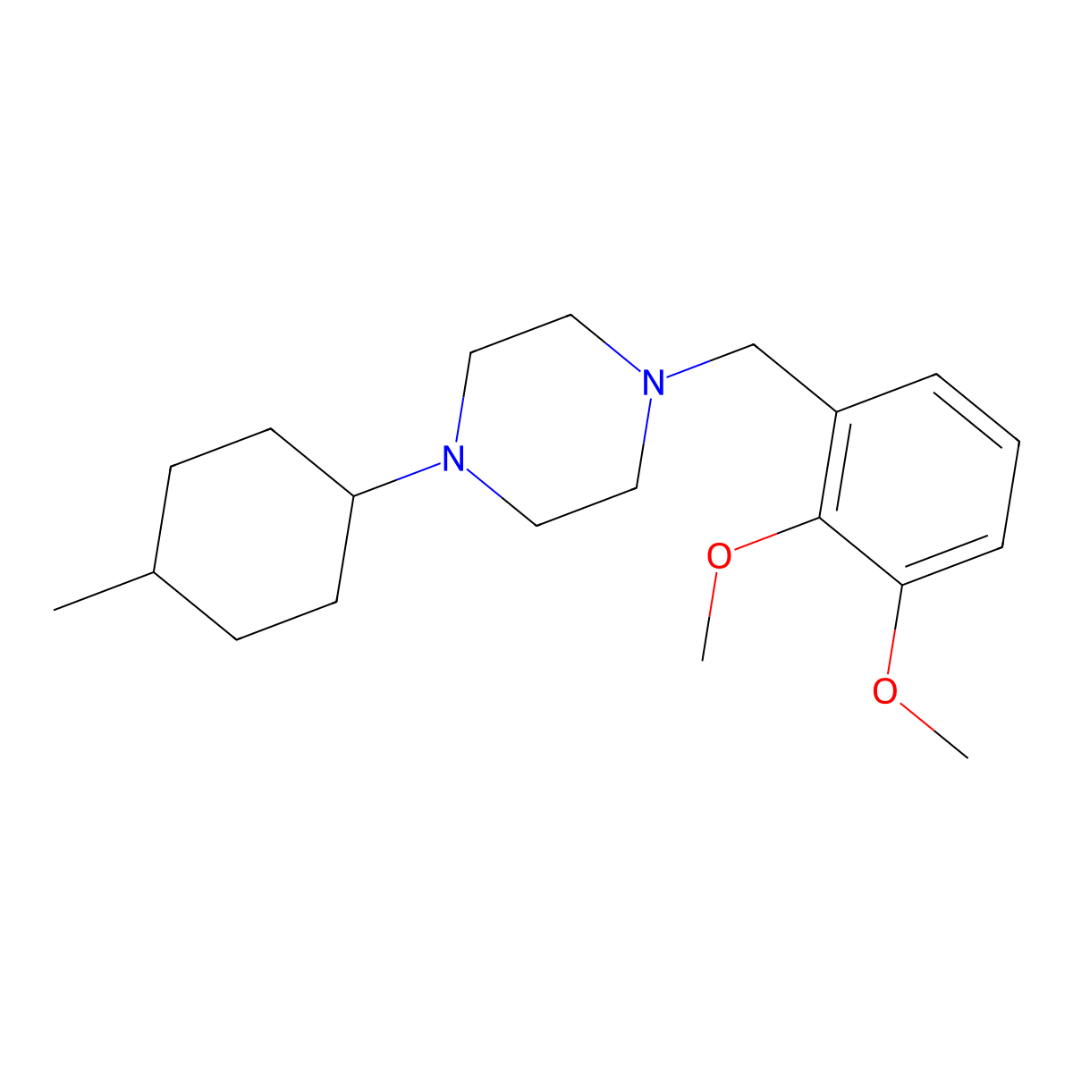 1-(2,3-Dimethoxybenzyl)-4-(4-methylcyclohexyl)piperazine molecular structure, CAS 423751-41-1