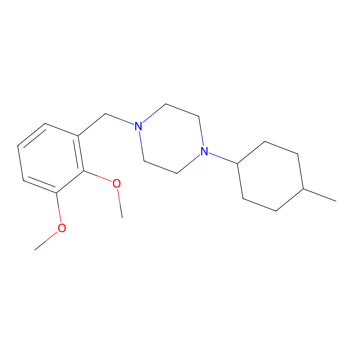 1-(2,3-Dimethoxybenzyl)-4-(4-methylcyclohexyl)piperazine molecular structure, CAS 423751-41-1