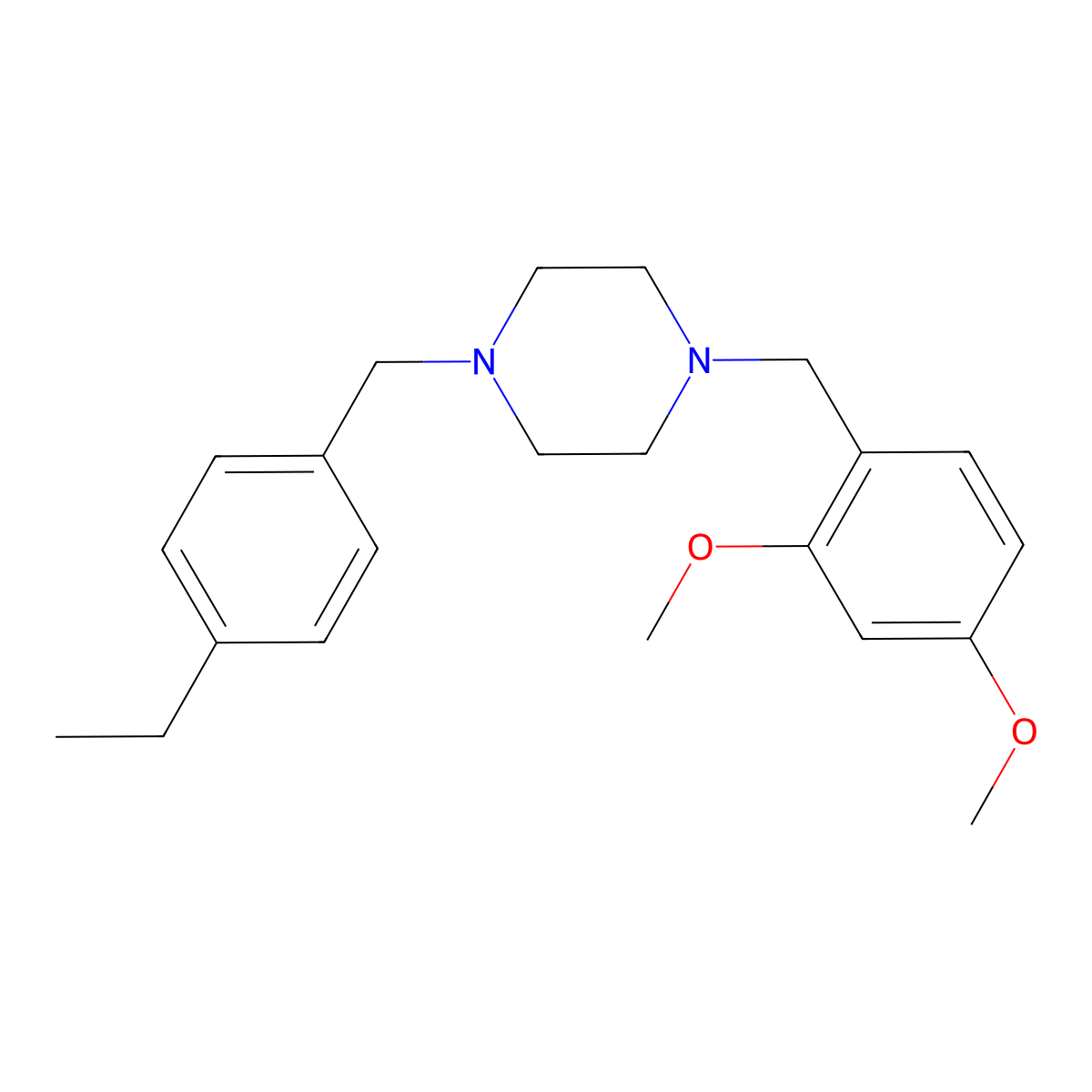 1-(2,4-Dimethoxybenzyl)-4-(4-ethylbenzyl)piperazine molecular structure, CAS 423751-49-9