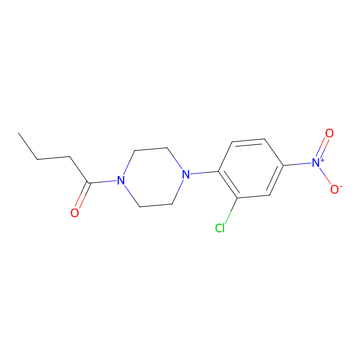 1-[4-(2-Chloro-4-nitrophenyl)piperazin-1-yl]butan-1-one molecular structure, CAS 423751-57-9