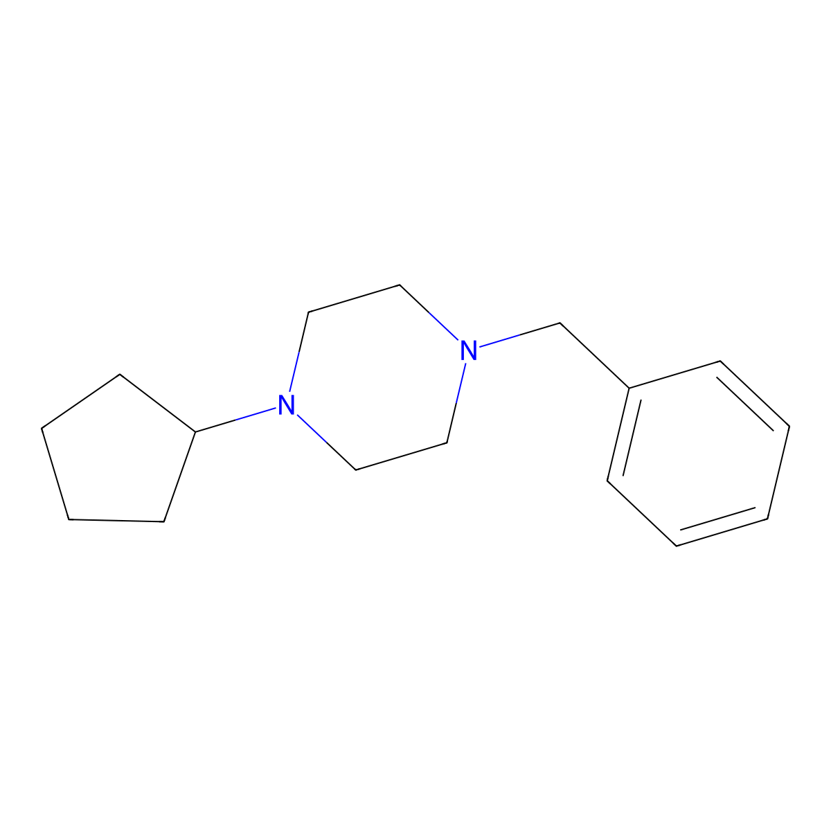 1-Benzyl-4-cyclopentylpiperazine molecular structure, CAS 423751-60-4