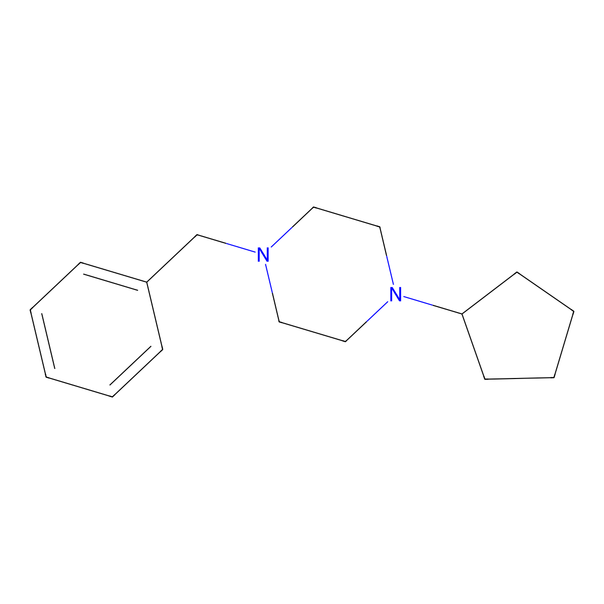 1-Benzyl-4-cyclopentylpiperazine molecular structure, CAS 423751-60-4