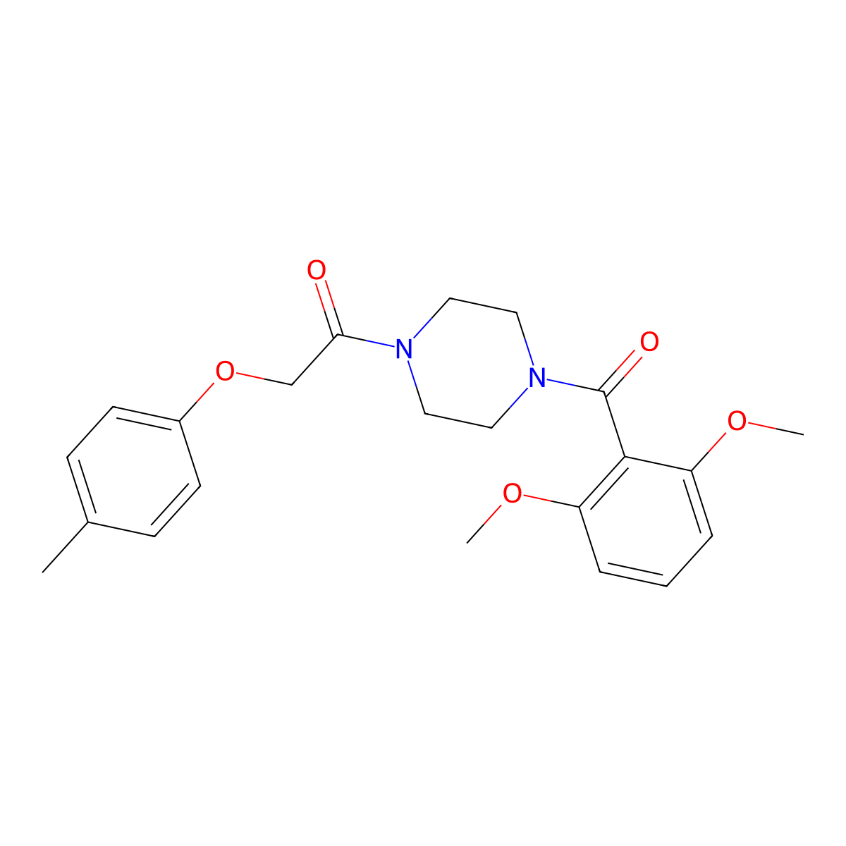 1-[4-(2,6-Dimethoxybenzoyl)piperazin-1-yl]-2-(4-methylphenoxy)ethanone molecular structure, CAS 423751-76-2