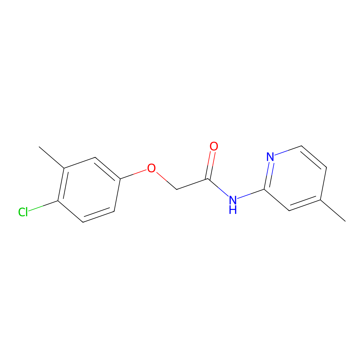 2-(4-chloro-3-methylphenoxy)-N-(4-methylpyridin-2-yl)acetamide molecular structure, CAS 423751-81-9
