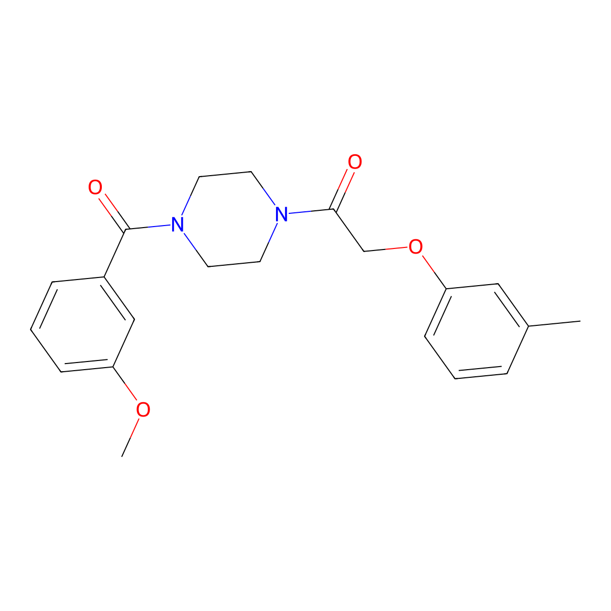 1-[4-(3-Methoxybenzoyl)piperazin-1-yl]-2-(3-methylphenoxy)ethanone molecular structure, CAS 423751-84-2