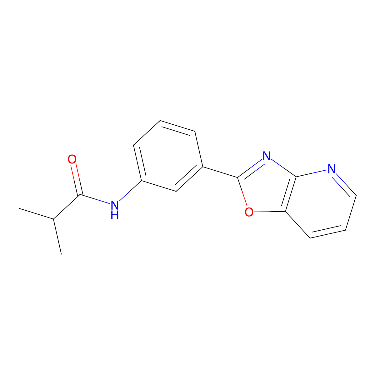 2-methyl-N-(3-[1,3]oxazolo[4,5-b]pyridin-2-ylphenyl)propanamide molecular structure, CAS 423751-91-1