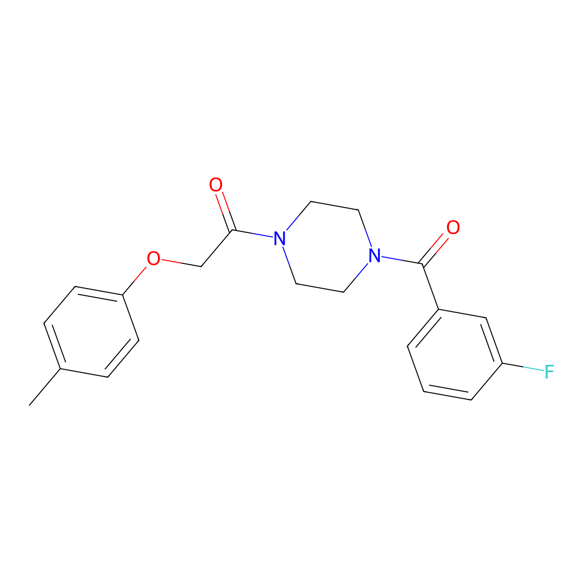 1-[4-(3-Fluorobenzoyl)piperazin-1-yl]-2-(4-methylphenoxy)ethanone molecular structure, CAS 423751-98-8