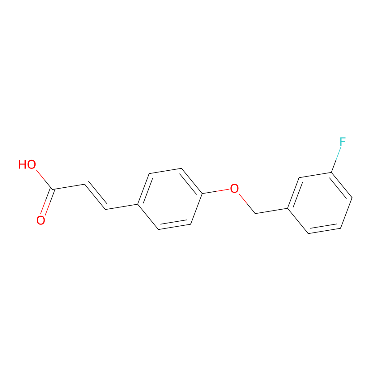 (E)-3-(4-((3-Fluorobenzyl)oxy)phenyl)acrylic acid molecular structure, CAS 423752-10-7