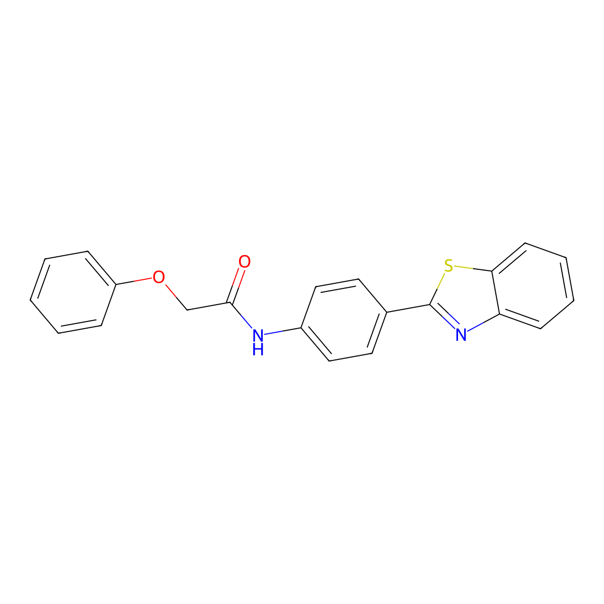N-[4-(1,3-benzothiazol-2-yl)phenyl]-2-phenoxyacetamide molecular structure, CAS 423752-36-7