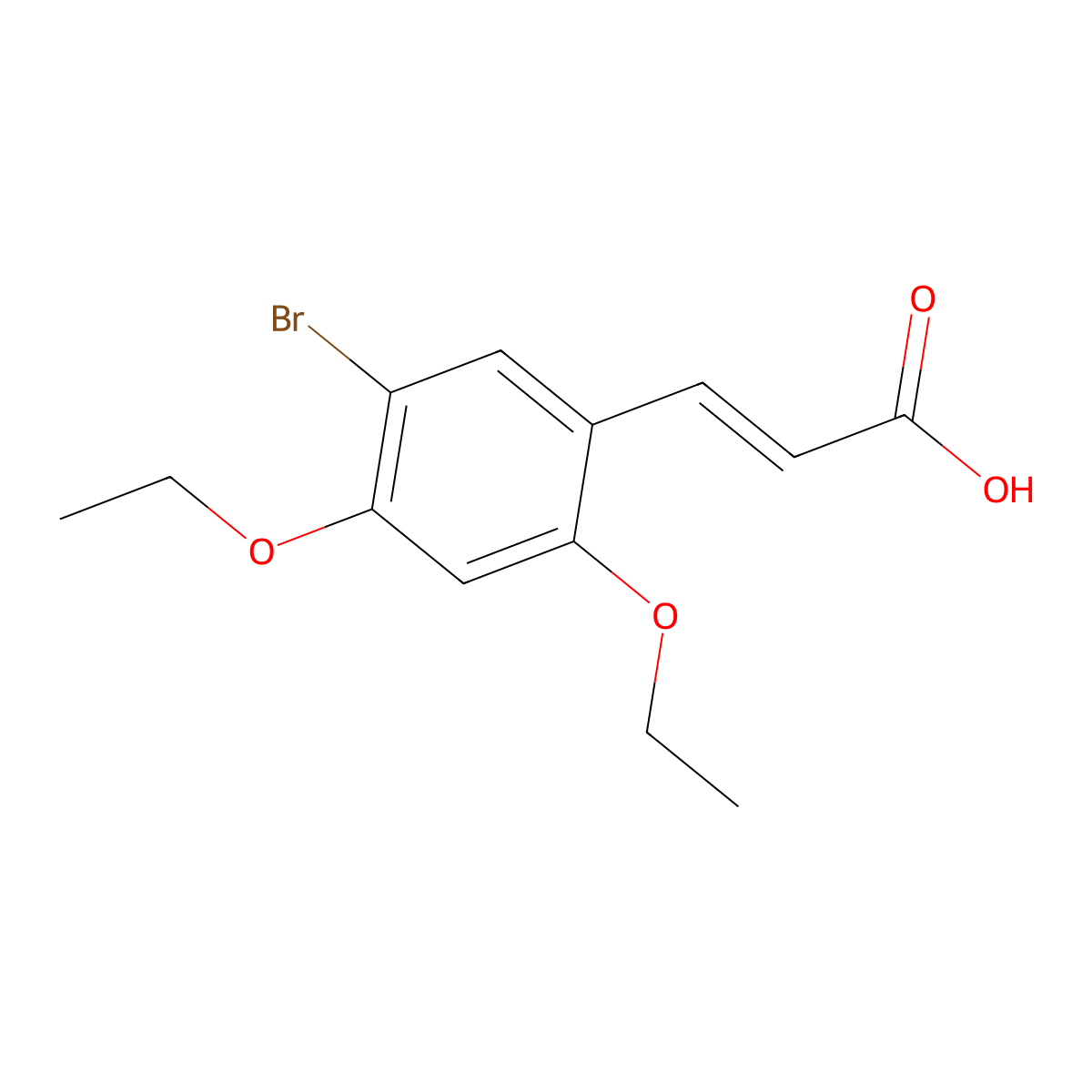 (2E)-3-(5-Bromo-2,4-diethoxyphenyl)acrylic acid molecular structure, CAS 423752-65-2