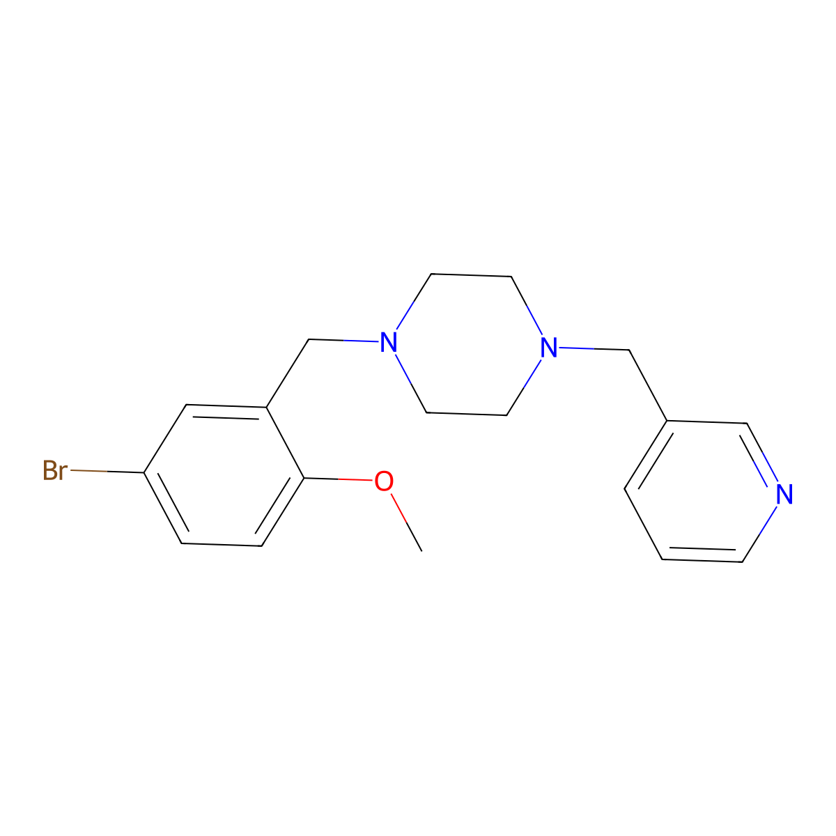 1-(5-Bromo-2-methoxybenzyl)-4-(pyridin-3-ylmethyl)piperazine molecular structure, CAS 423752-73-2