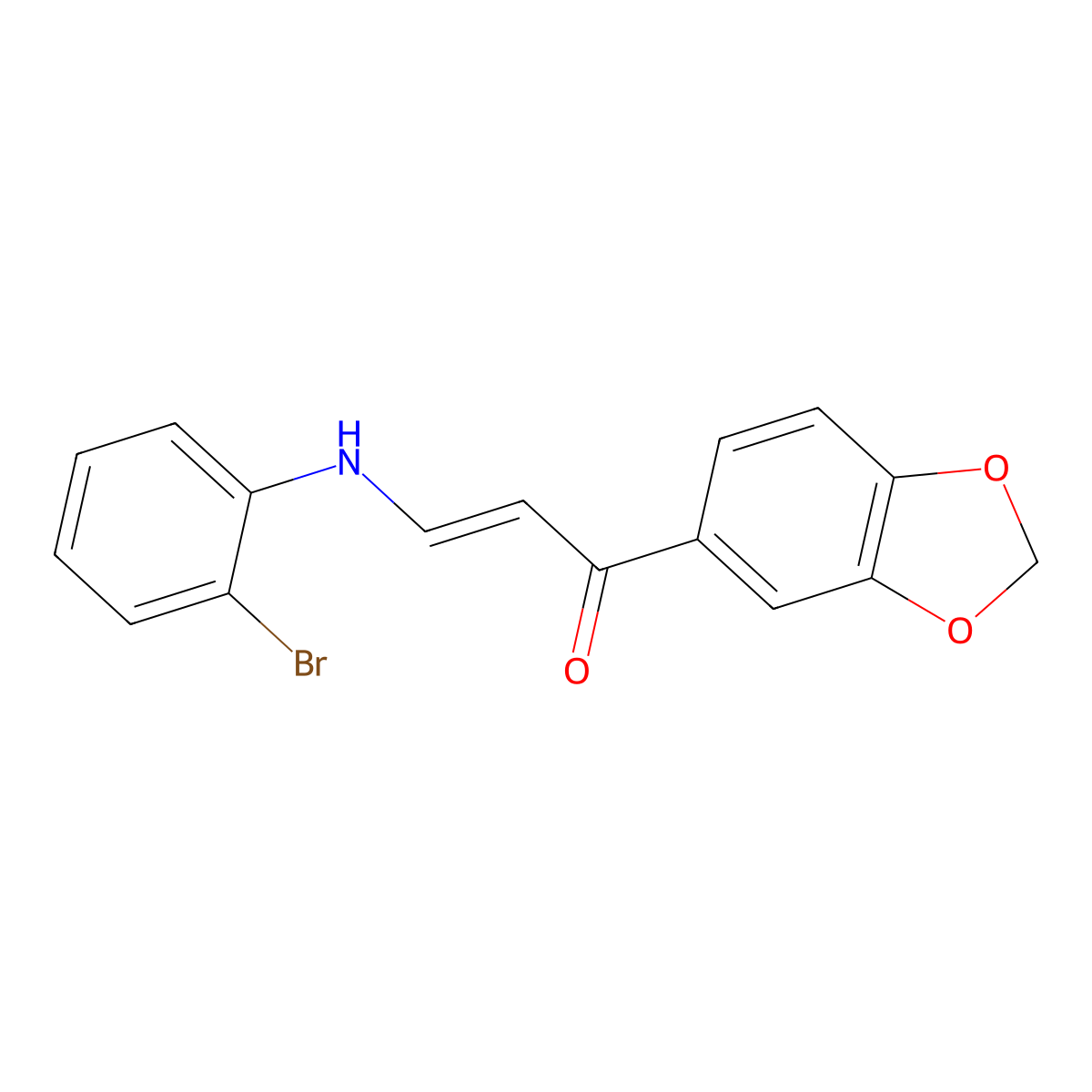 1-(1,3-Benzodioxol-5-yl)-3-(2-bromoanilino)prop-2-en-1-one molecular structure, CAS 423753-01-9