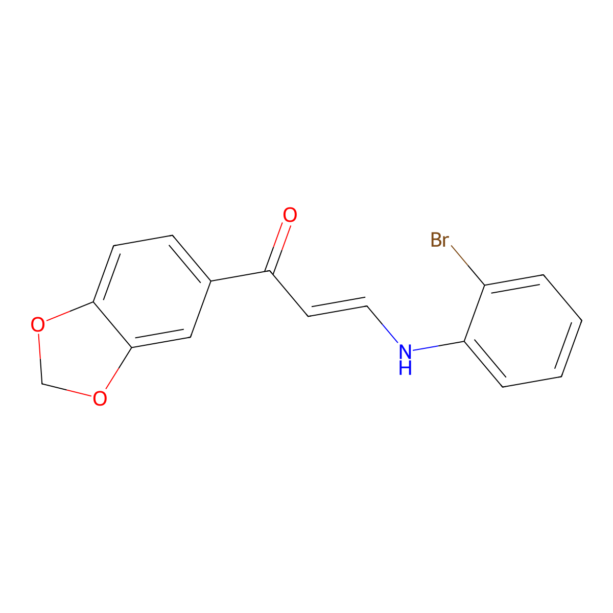 1-(1,3-Benzodioxol-5-yl)-3-(2-bromoanilino)prop-2-en-1-one molecular structure, CAS 423753-01-9