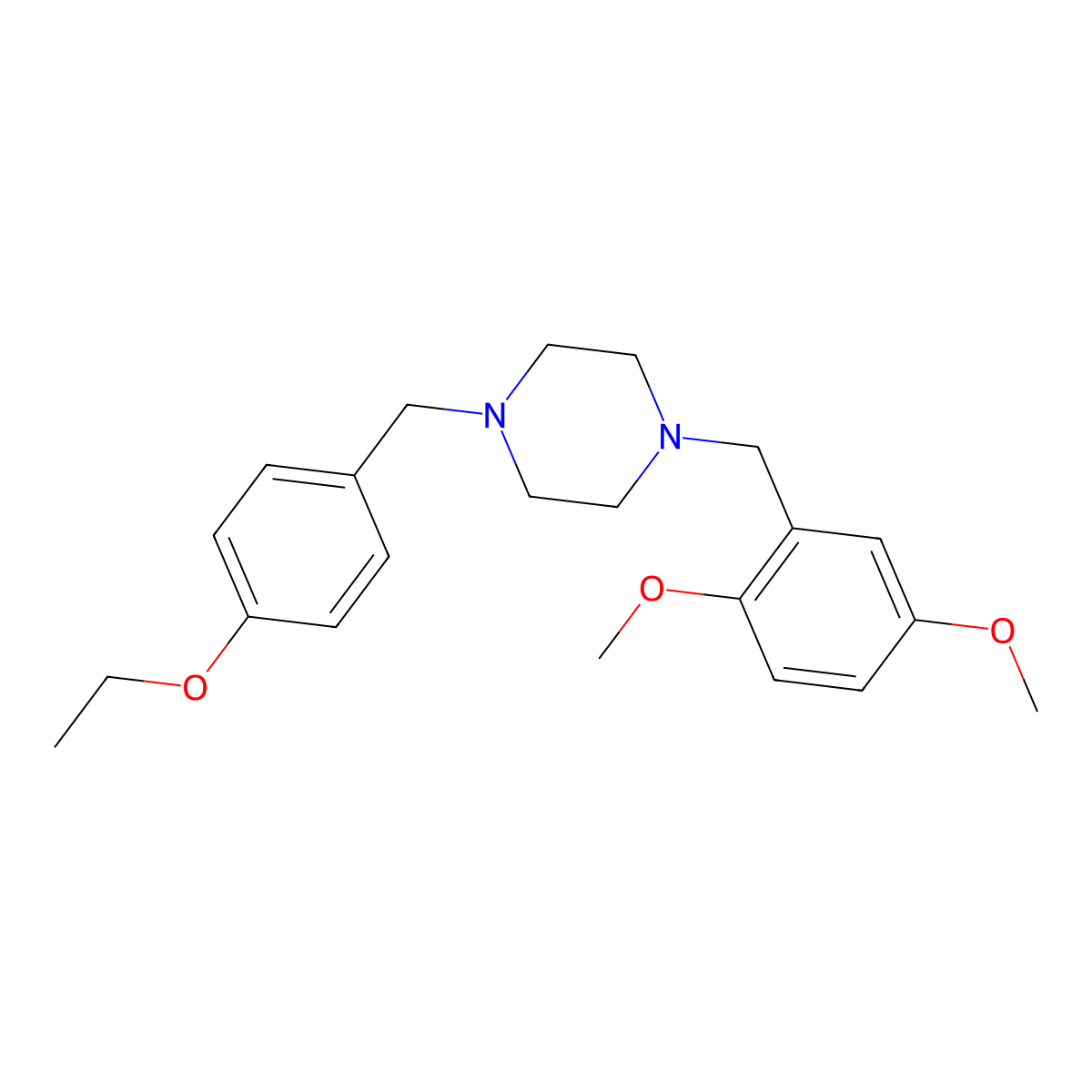 1-(2,5-Dimethoxybenzyl)-4-(4-ethoxybenzyl)piperazine molecular structure, CAS 423753-18-8