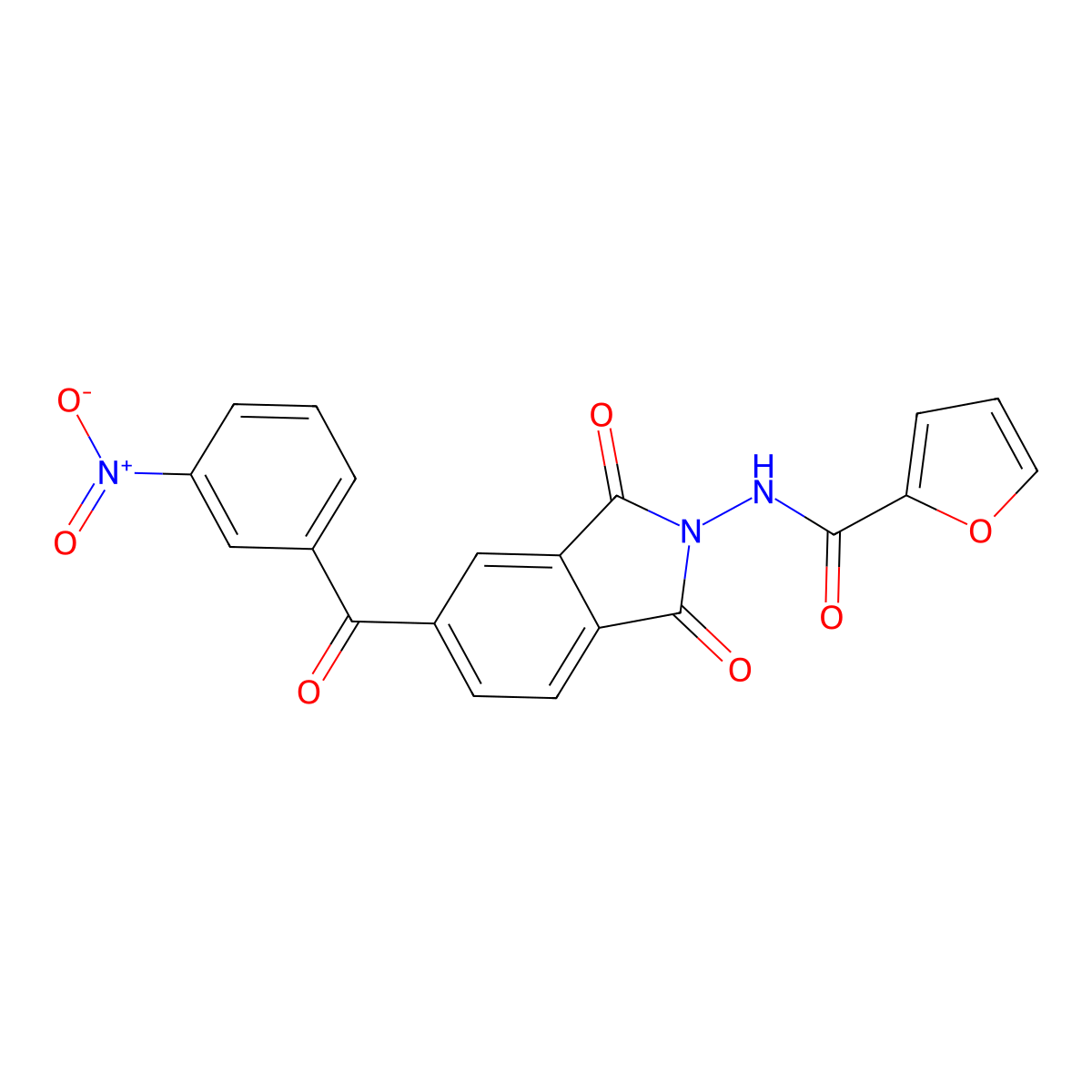 N-[5-(3-nitrobenzoyl)-1,3-dioxoisoindol-2-yl]furan-2-carboxamide molecular structure, CAS 423753-39-3