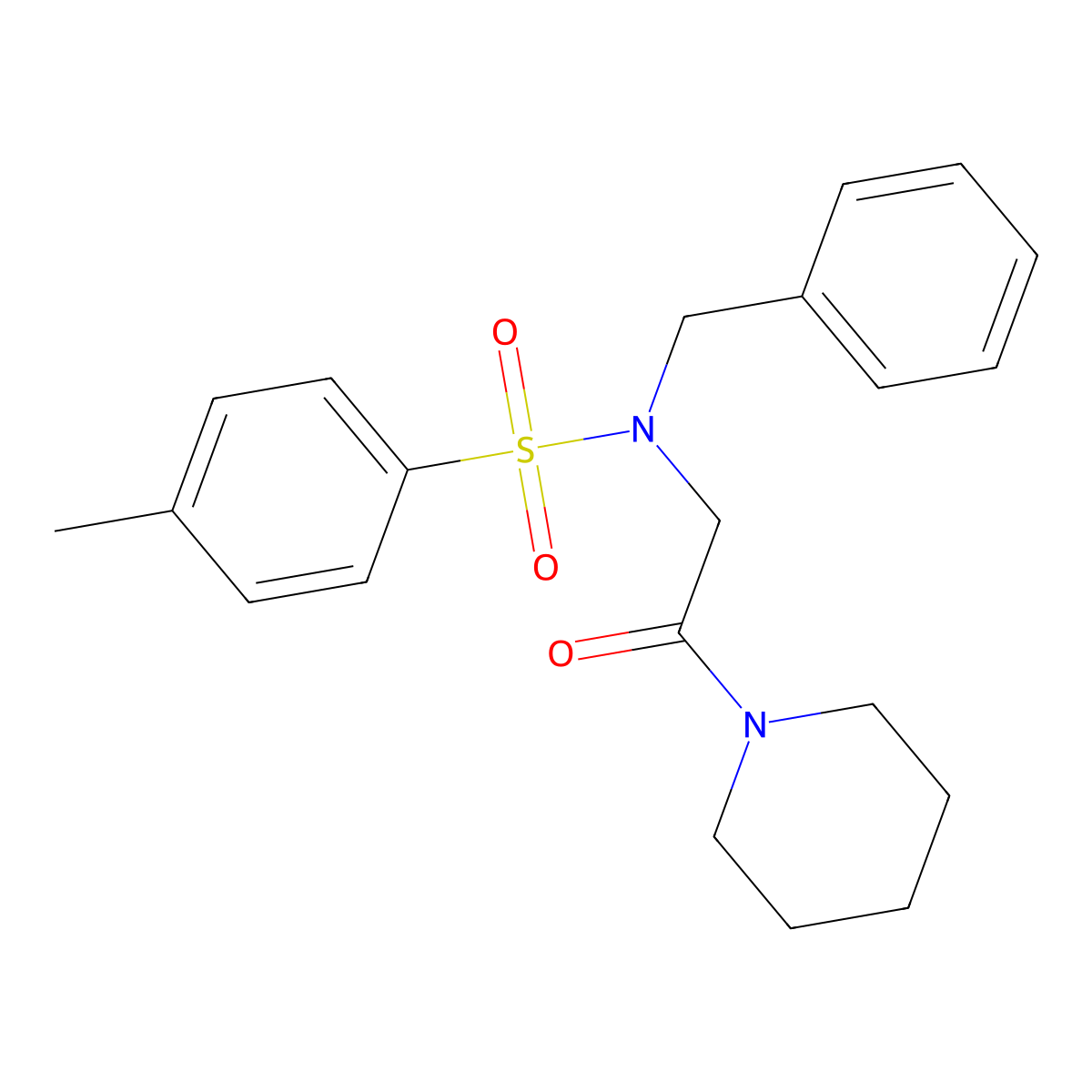 N-benzyl-4-methyl-N-(2-oxo-2-piperidin-1-ylethyl)benzenesulfonamide molecular structure, CAS 423753-45-1