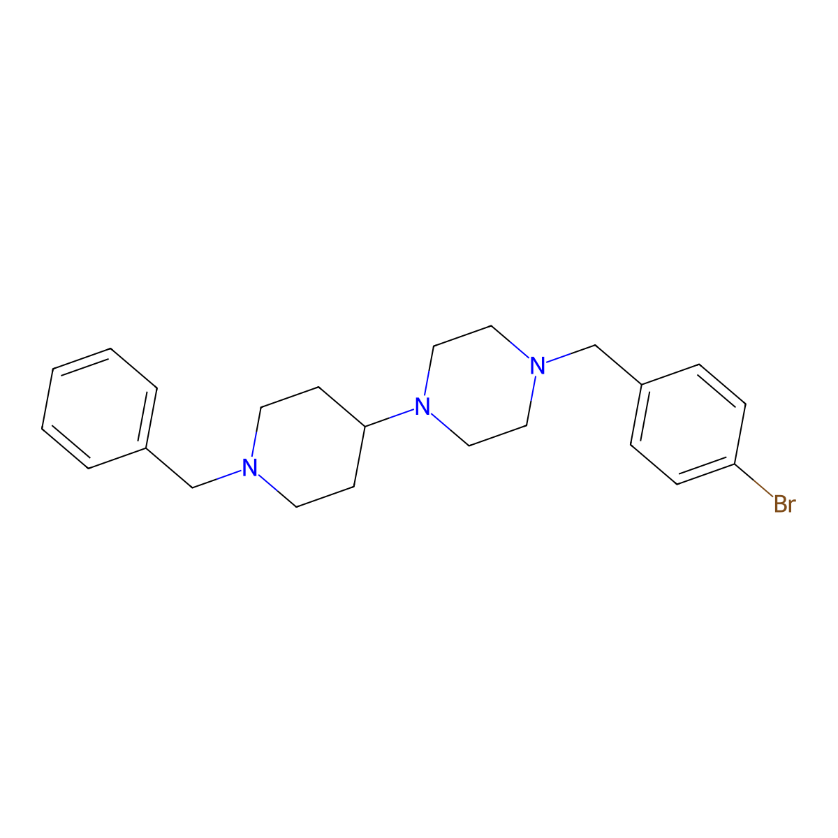 1-(1-Benzylpiperidin-4-yl)-4-[(4-bromophenyl)methyl]piperazine molecular structure, CAS 423753-52-0