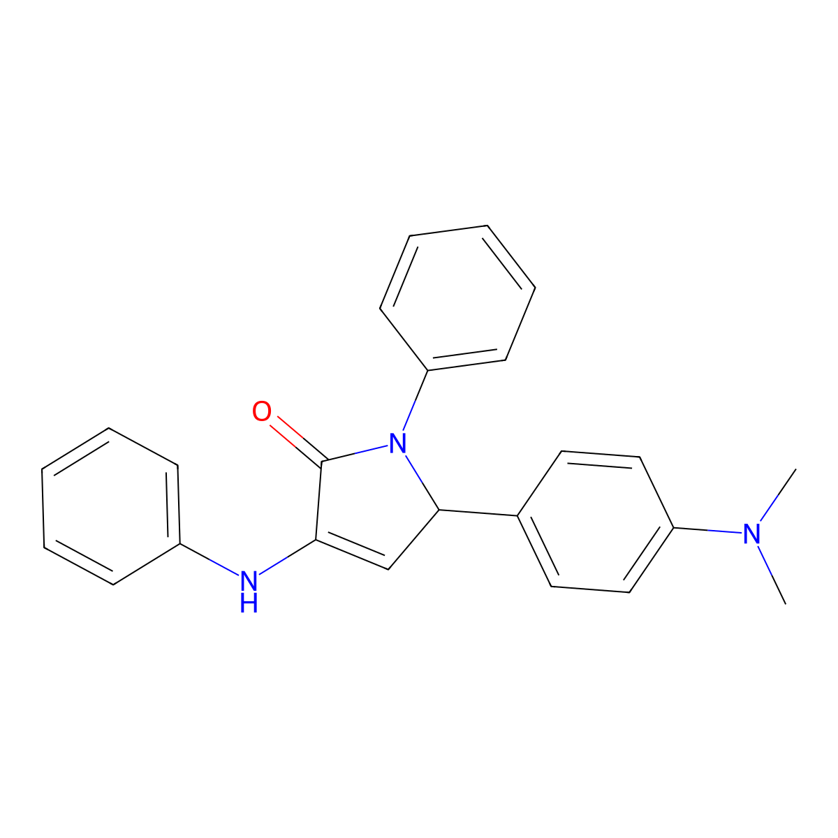 5-[4-(dimethylamino)phenyl]-1-phenyl-3-(phenylamino)-1,5-dihydro-2H-pyrrol-2-one molecular structure, CAS 423753-67-7