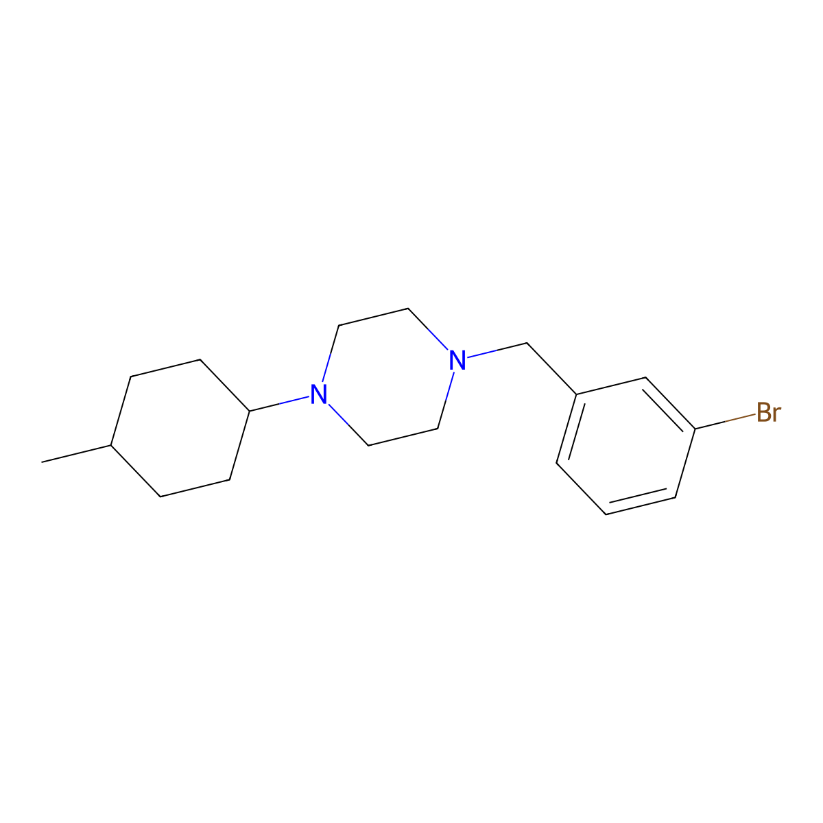 1-(3-Bromobenzyl)-4-(4-methylcyclohexyl)piperazine molecular structure, CAS 423753-68-8