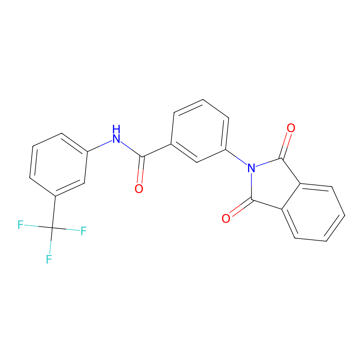 3-(1,3-dioxoisoindol-2-yl)-N-[3-(trifluoromethyl)phenyl]benzamide molecular structure, CAS 423753-82-6