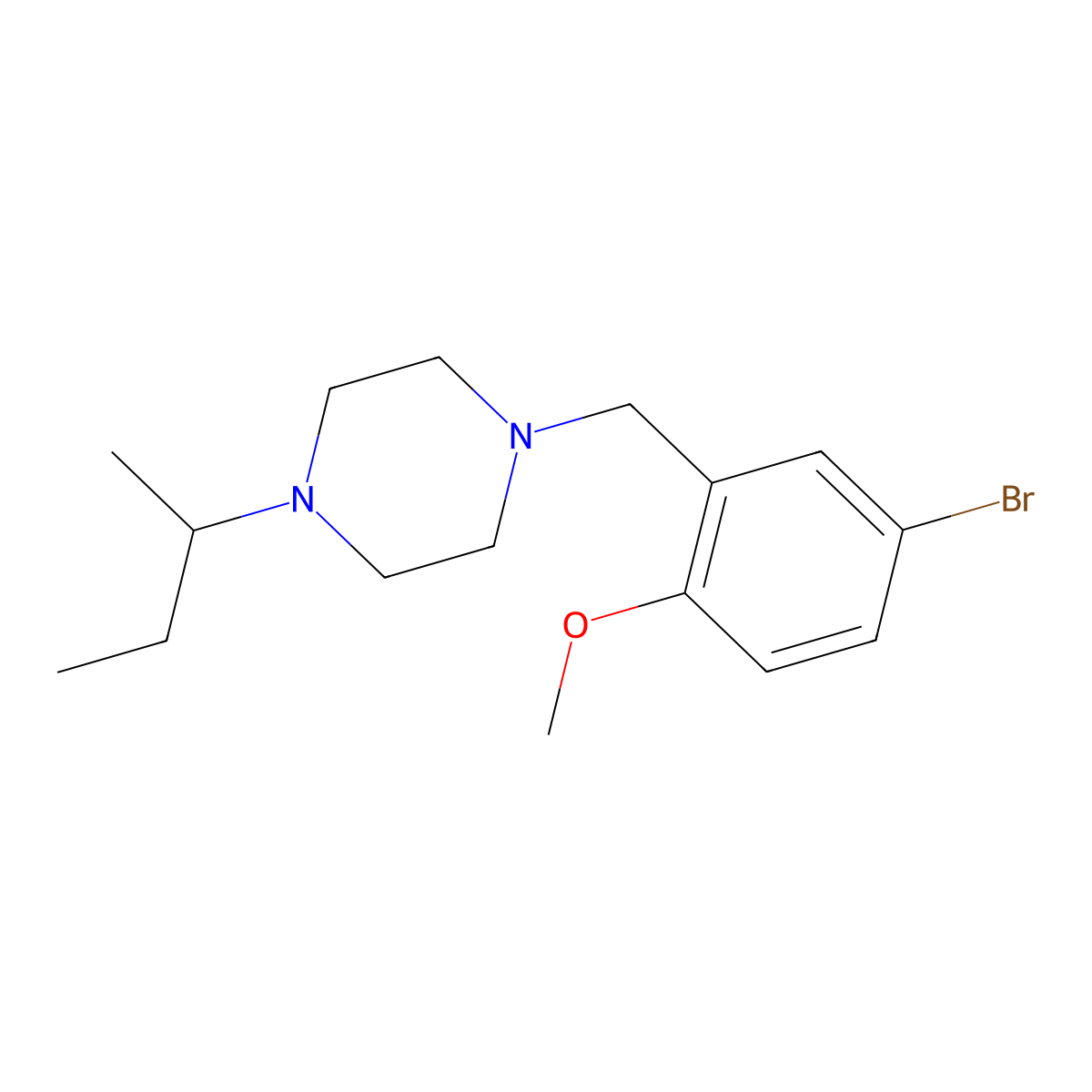 1-(5-Bromo-2-methoxybenzyl)-4-(butan-2-yl)piperazine molecular structure, CAS 423754-01-2