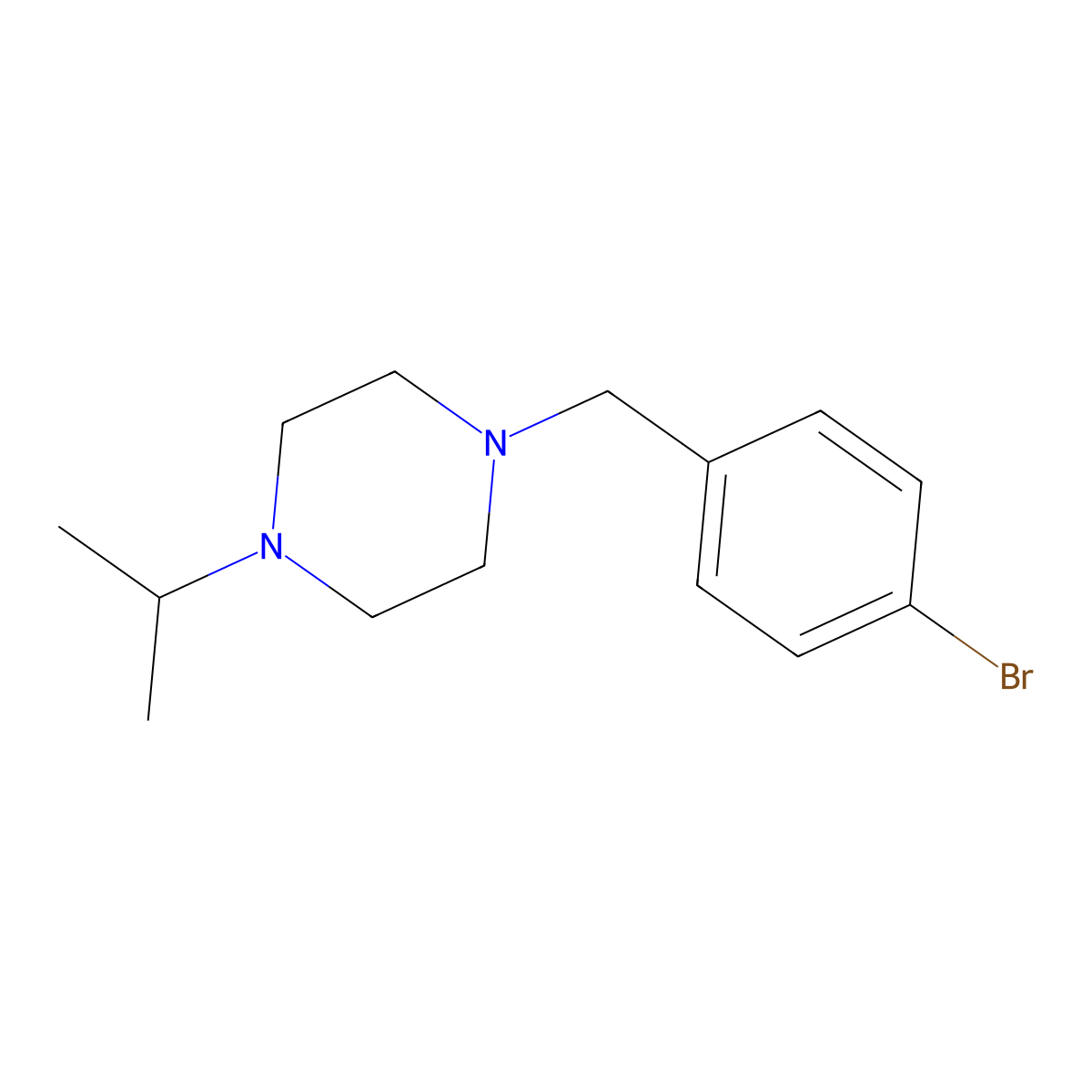 1-[(4-Bromophenyl)methyl]-4-(propan-2-yl)piperazine molecular structure, CAS 423754-11-4