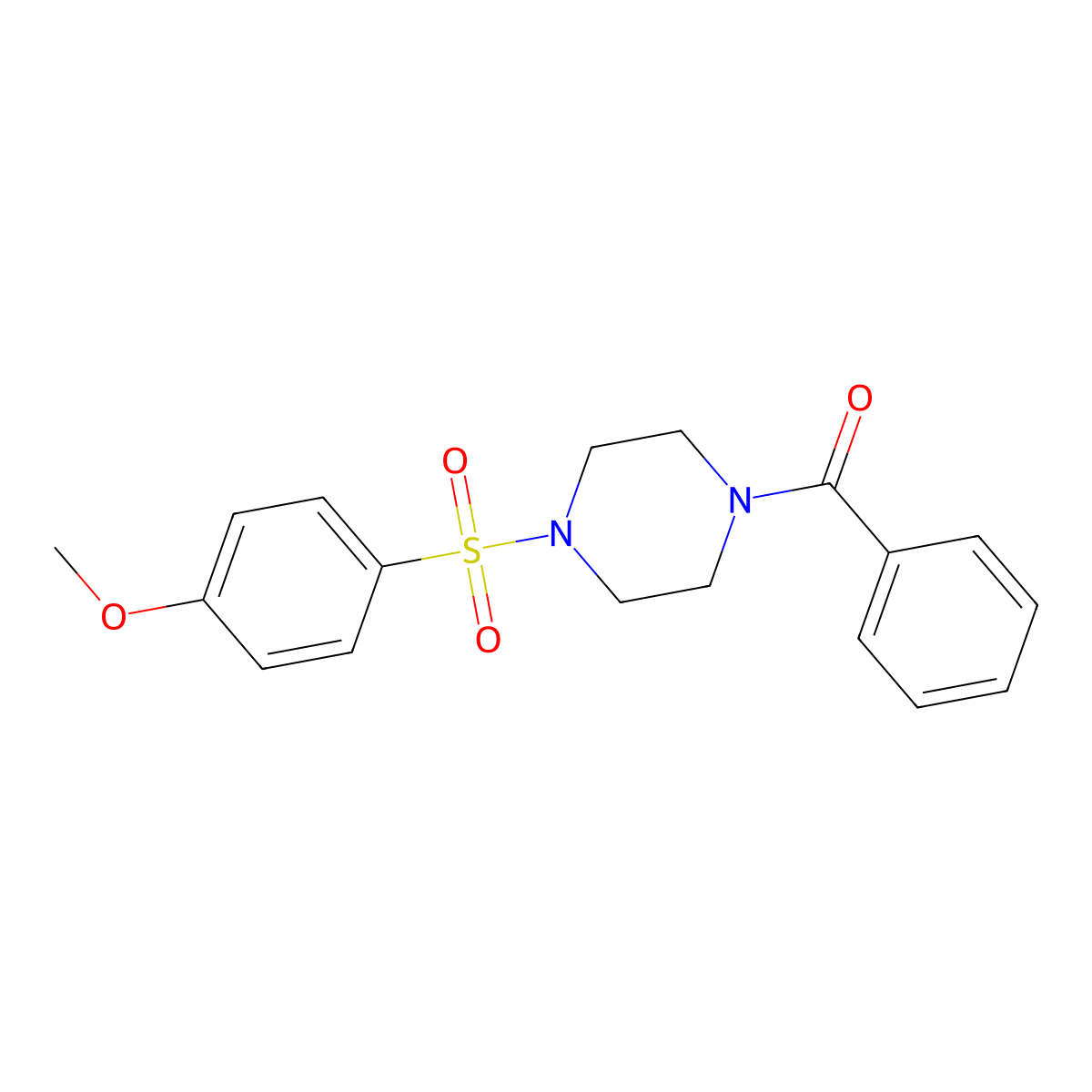 1-Benzoyl-4-(4-methoxybenzenesulfonyl)piperazine molecular structure, CAS 423754-21-6