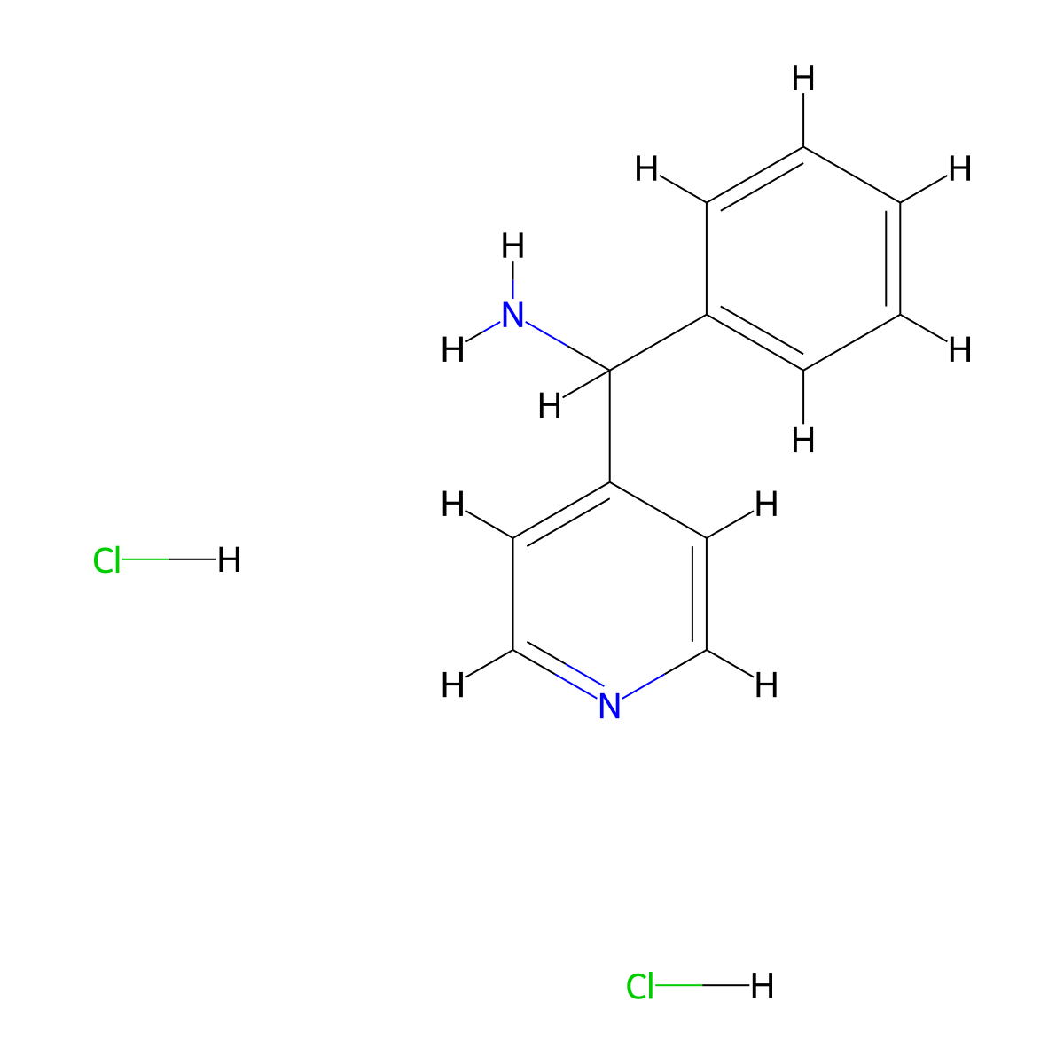 Phenyl(pyridin-4-yl)methanamine dihydrochloride molecular structure, CAS 423761-55-1