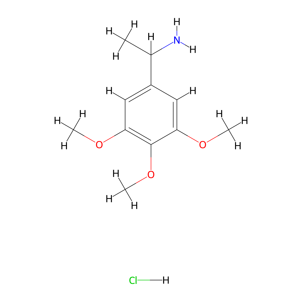 [1-(3,4,5-Trimethoxyphenyl)ethyl]amine hydrochloride molecular structure, CAS 423764-76-5