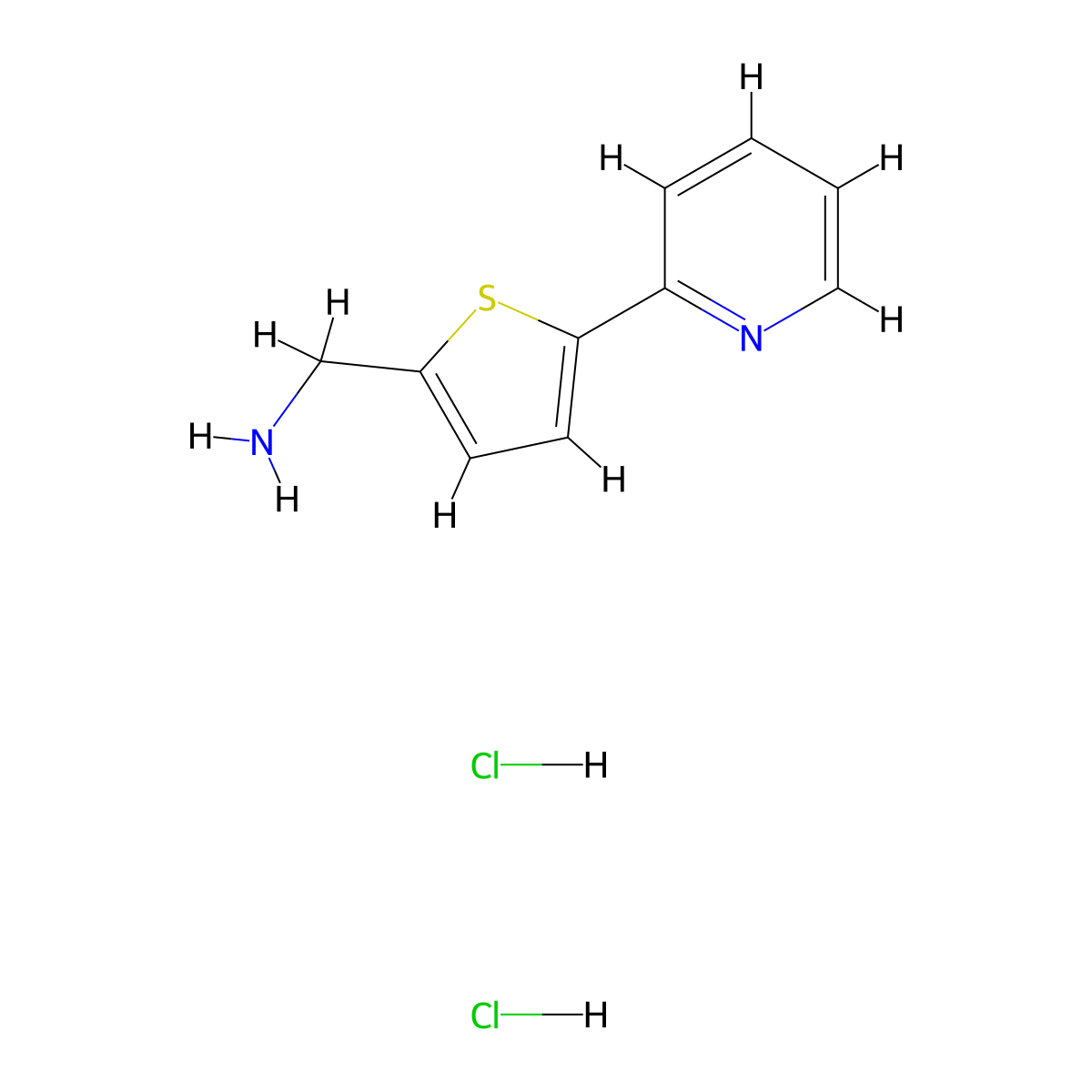 [5-(2-Pyridinyl)-2-thienyl]methylamine dihydrochloride molecular structure, CAS 423768-36-9