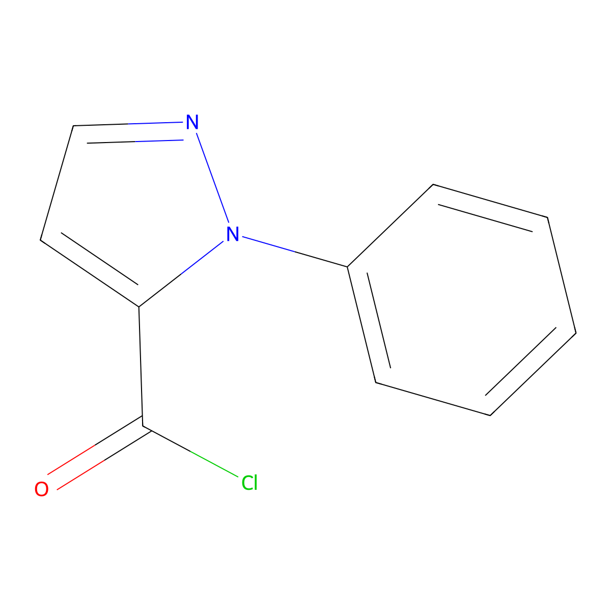 1-Phenyl-1H-pyrazole-5-carbonyl chloride molecular structure, CAS 423768-37-0