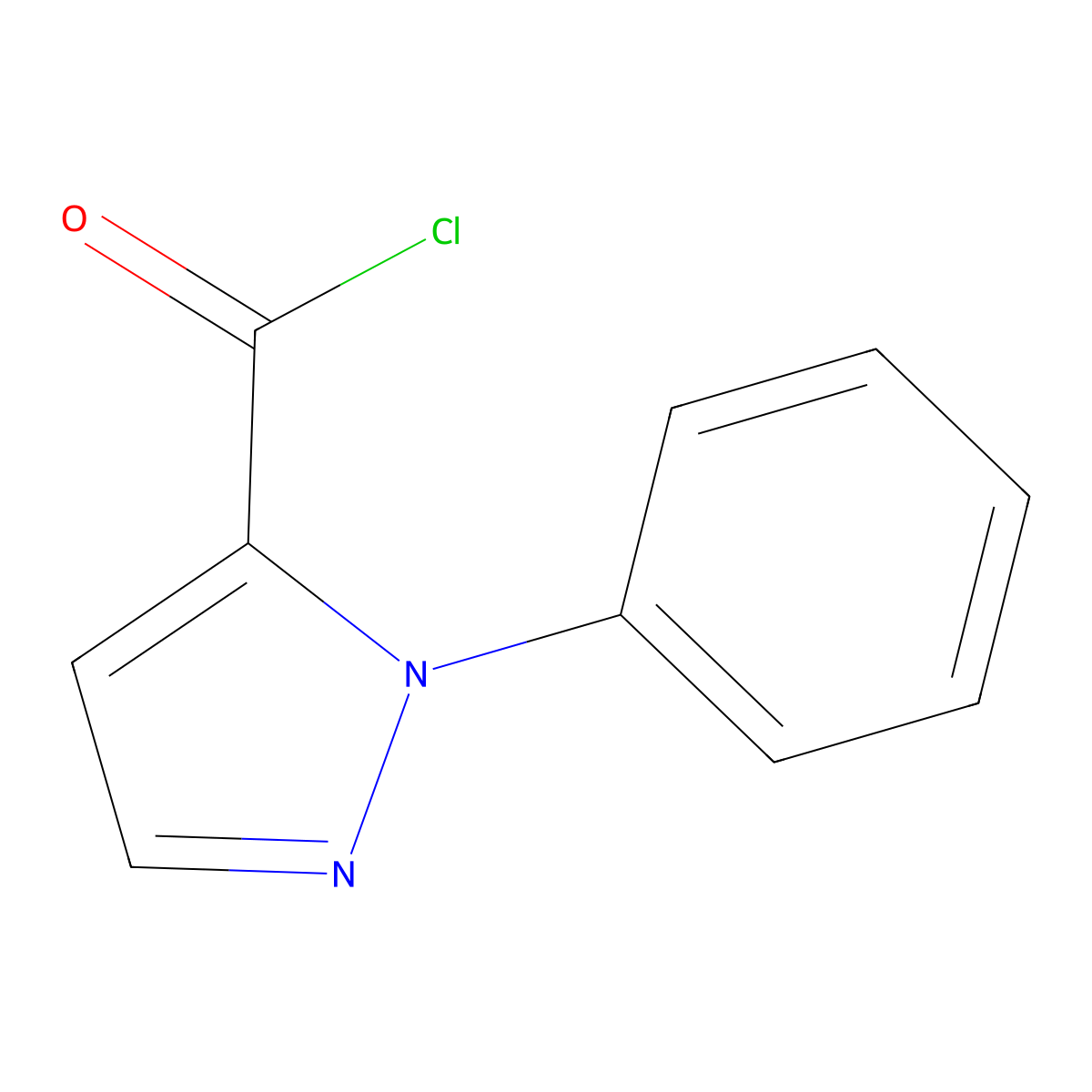 1-Phenyl-1H-pyrazole-5-carbonyl chloride molecular structure, CAS 423768-37-0