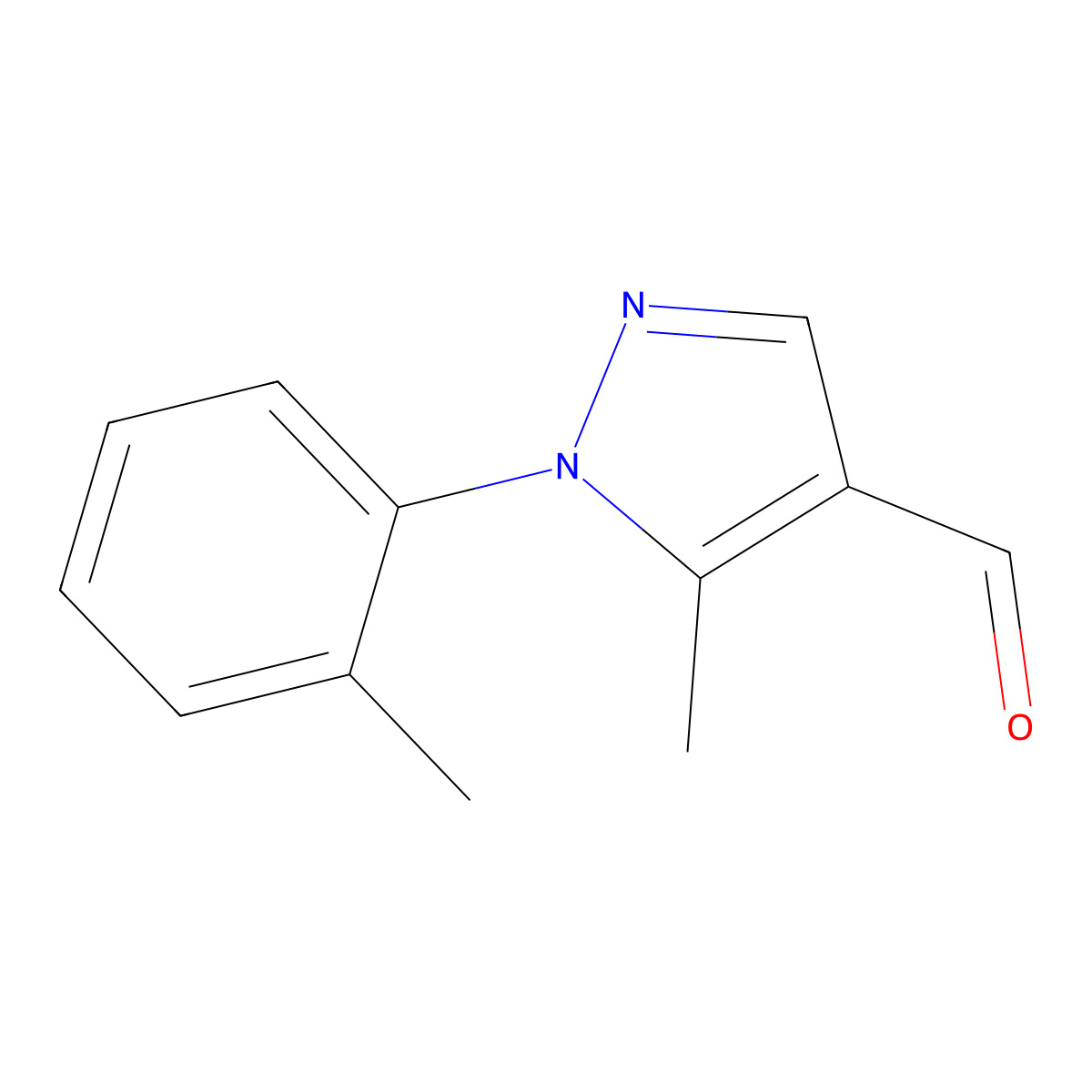 5-methyl-1-(2-methylphenyl)-1H-pyrazole-4-carbaldehyde molecular structure, CAS 423768-40-5