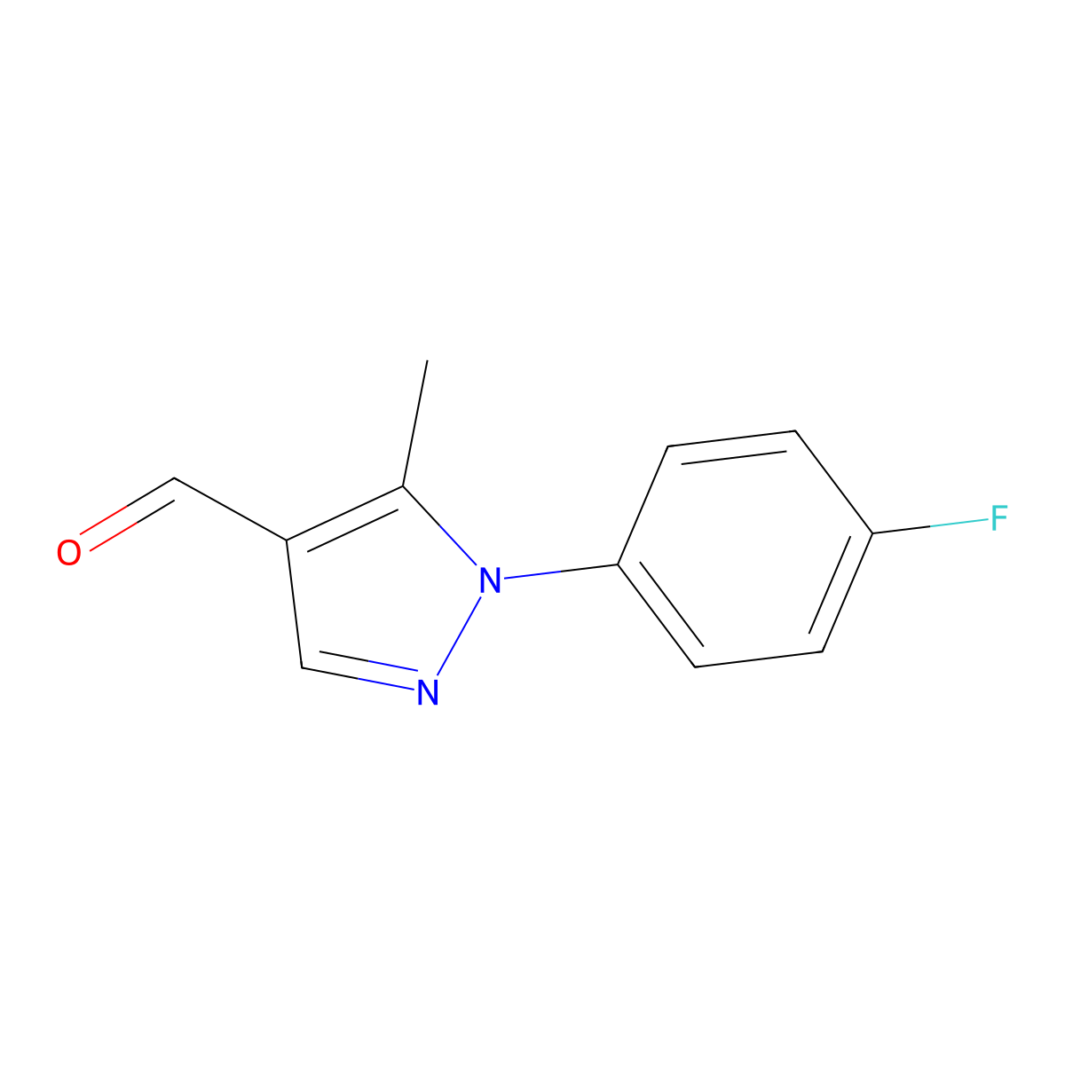 1-(4-Fluorophenyl)-5-methyl-1H-pyrazole-4-carboxaldehyde molecular structure, CAS 423768-41-6