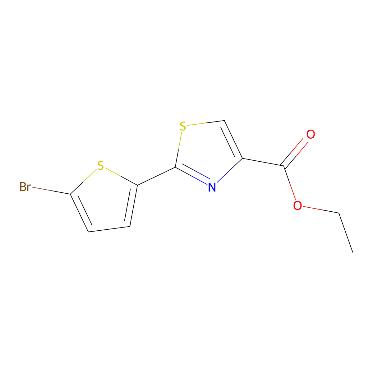 Ethyl 2-(5-bromo-2-thienyl)-1,3-thiazole-4-carboxylate molecular structure, CAS 423768-45-0