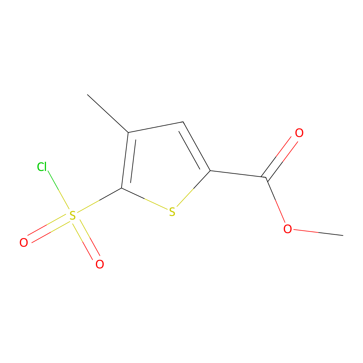 Methyl 5-(Chlorosulfonyl)-4-methylthiophene-2-carboxylate molecular structure, CAS 423768-46-1