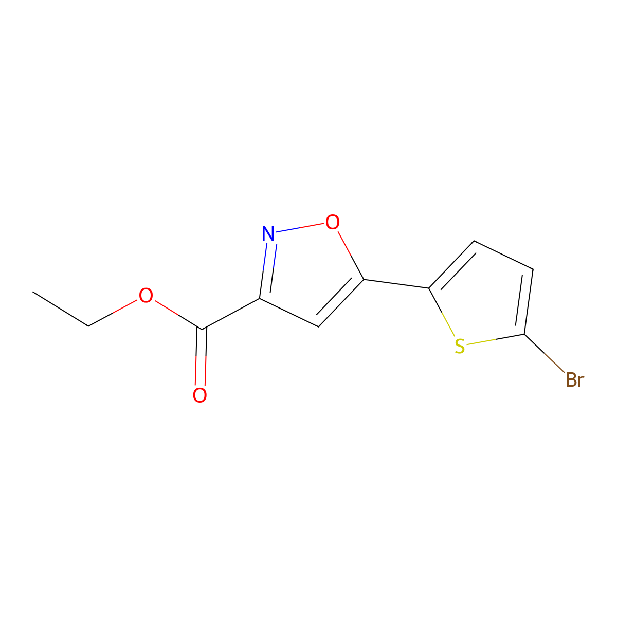 Ethyl 5-(5-bromo-2-thienyl)-3-isoxazolecarboxylate molecular structure, CAS 423768-50-7