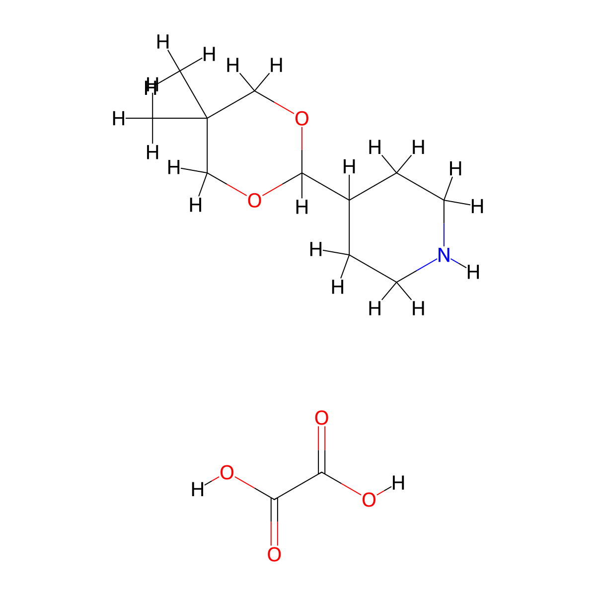 4-(5,5-Dimethyl-1,3-dioxan-2-YL)piperidine oxalate molecular structure, CAS 423768-60-9
