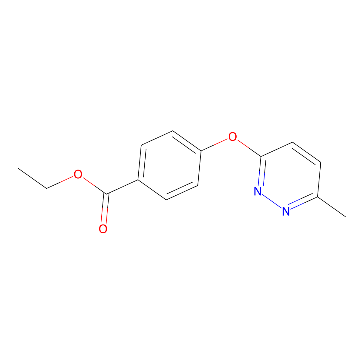Ethyl 4-[(6-methyl-3-pyridazinyl)oxy]benzoate molecular structure, CAS 423768-61-0
