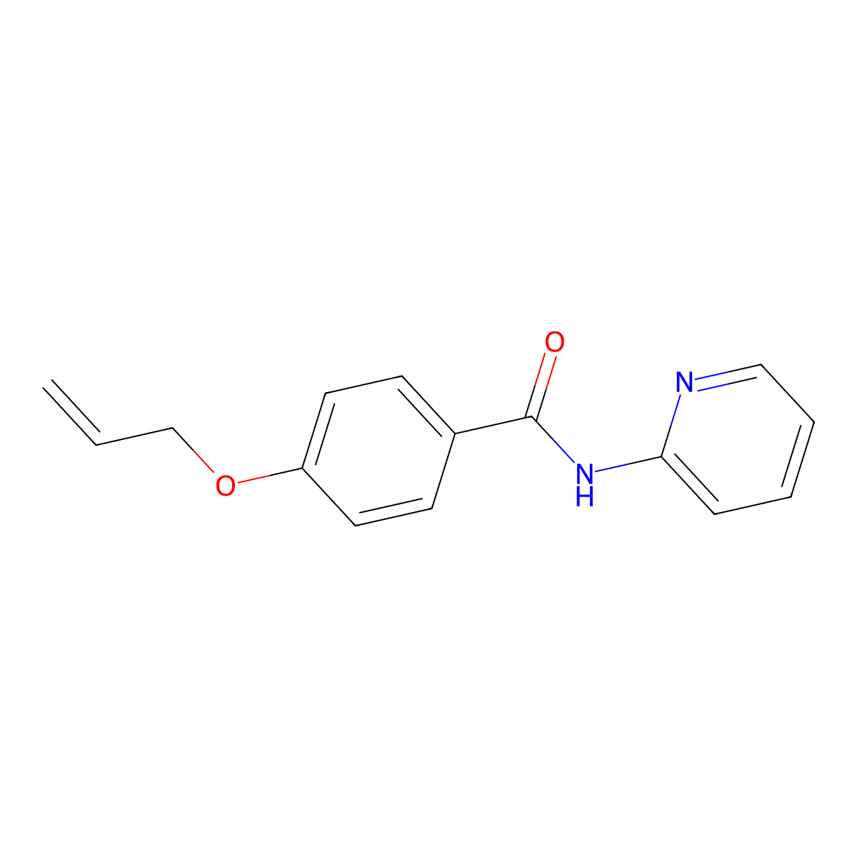 4-prop-2-enoxy-N-pyridin-2-ylbenzamide molecular structure, CAS 423769-43-1