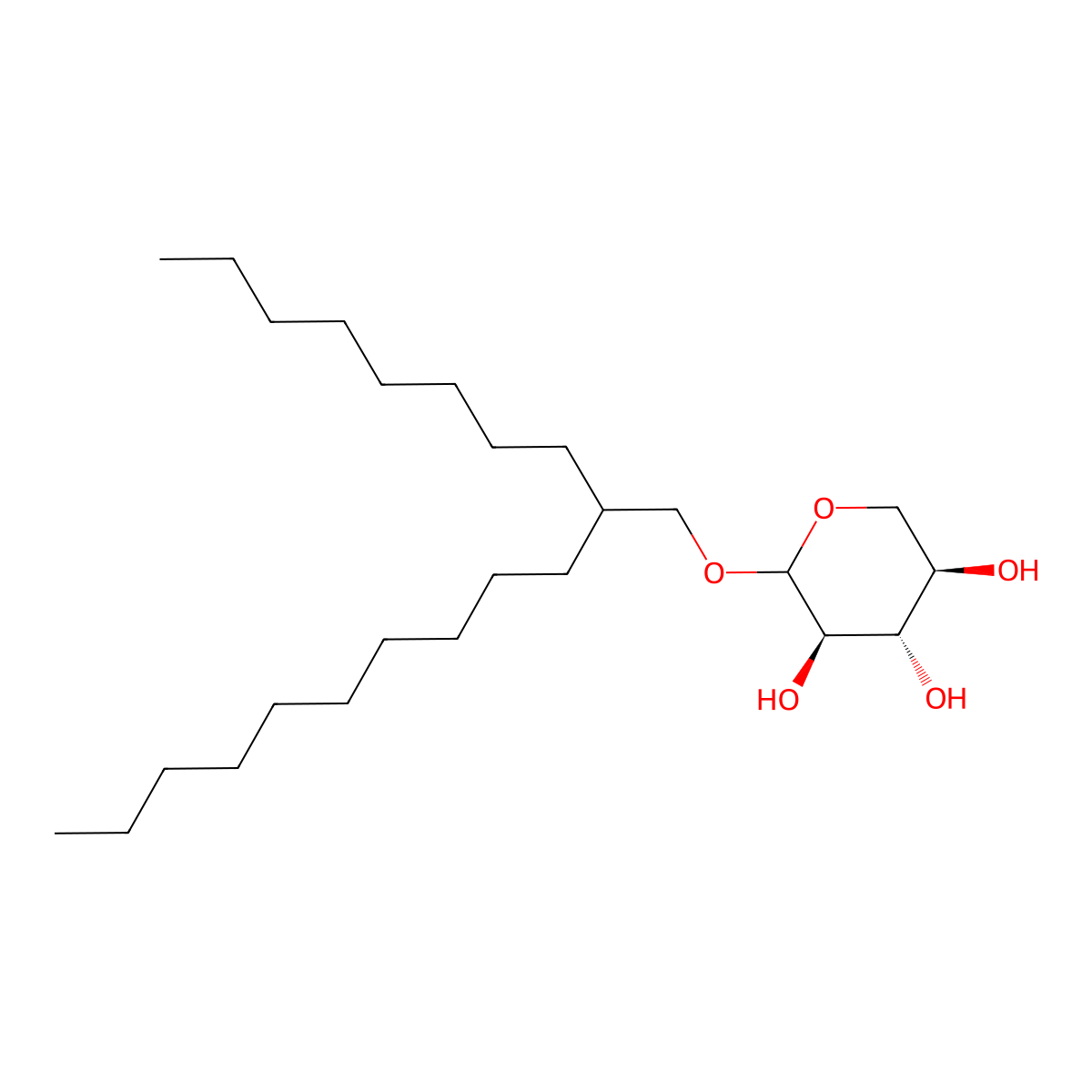 2-Octyldodecyl-D-xylopyranoside molecular structure, CAS 423772-95-6