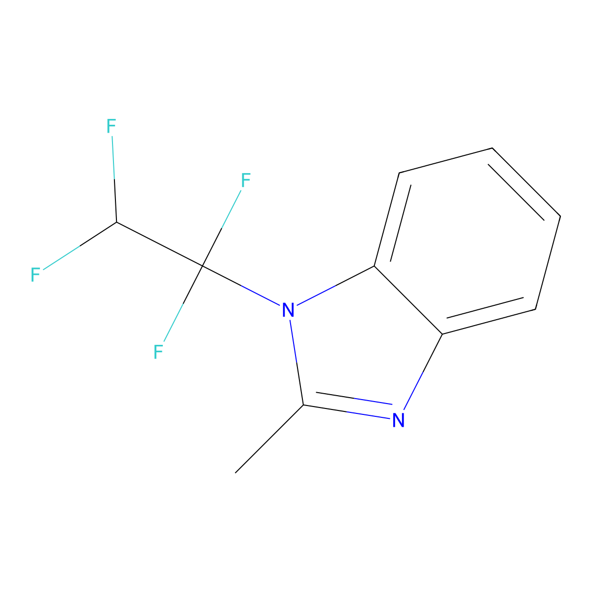 2-Methyl-1-(1,1,2,2-tetrafluoroethyl)benzimidazole molecular structure, CAS 42379-52-2