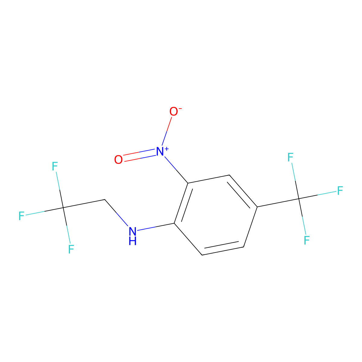 2-Nitro-N-(2,2,2-trifluoroethyl)-4-(trifluoromethyl)aniline molecular structure, CAS 42379-55-5