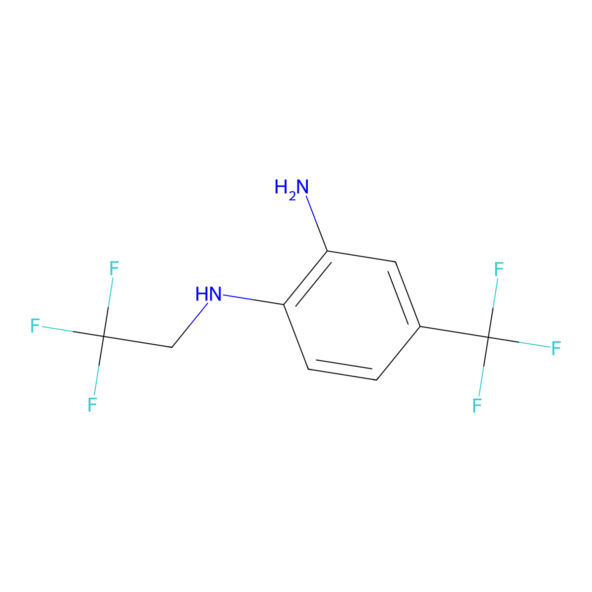 1-N-(2,2,2-trifluoroethyl)-4-(trifluoromethyl)-benzene-1,2-diamine molecular structure, CAS 42379-57-7