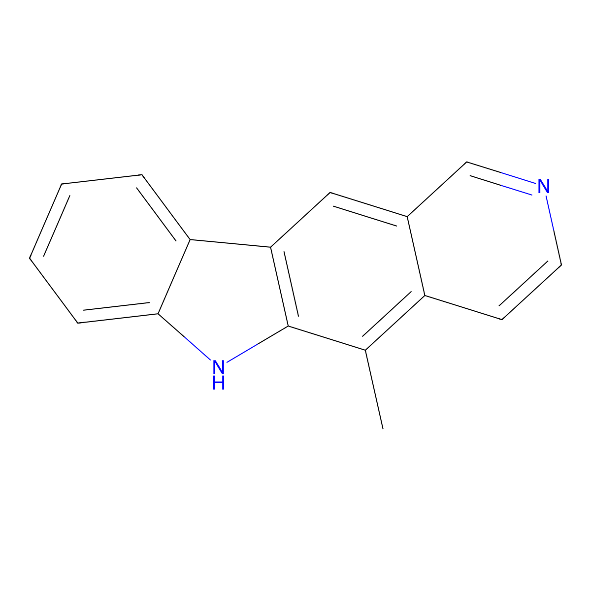 5-Methyl-6H-pyrido(4,3-b)carbazole molecular structure, CAS 4238-66-8