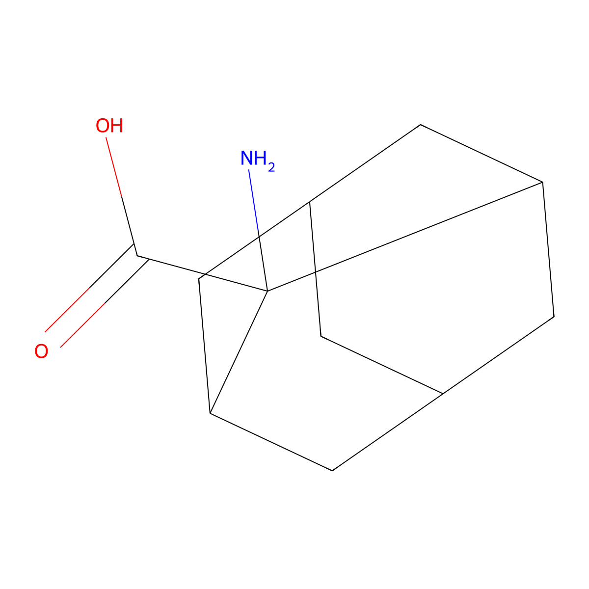 2-Aminoadamantane-2-carboxylic acid molecular structure, CAS 42381-05-5