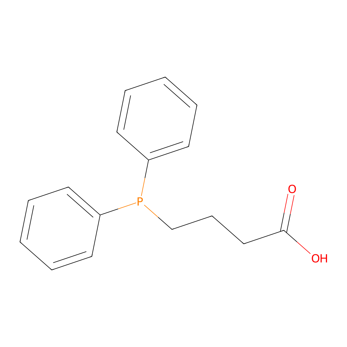 4-diphenylphosphanylbutanoic Acid molecular structure, CAS 42381-53-3