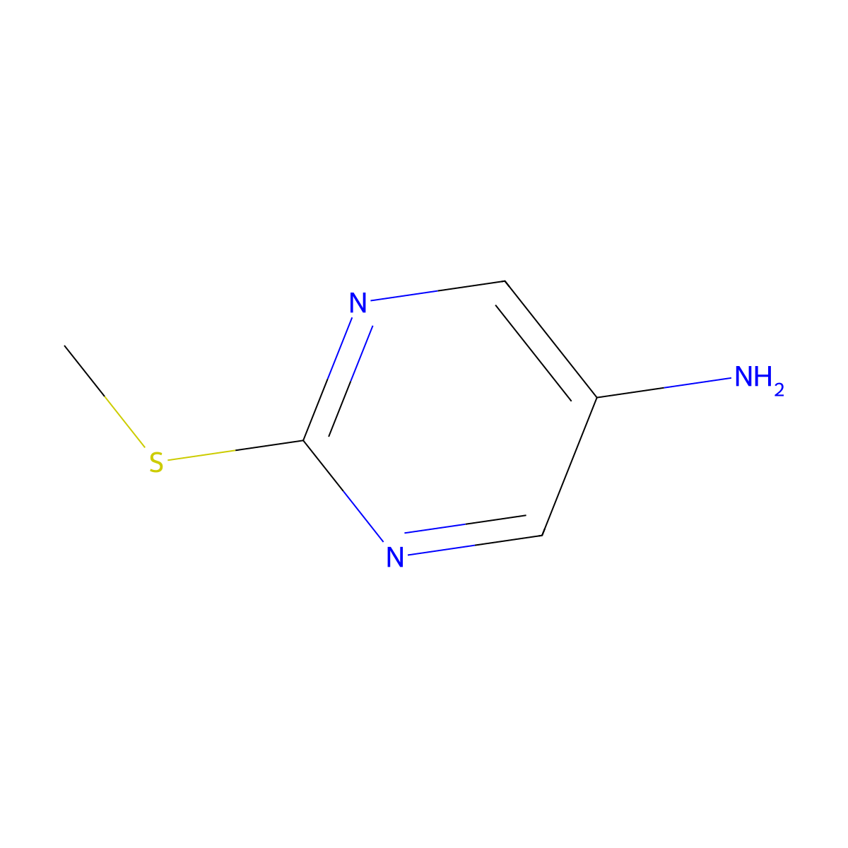 5-Amino-2-(methylthio)pyrimidine molecular structure, CAS 42382-46-7