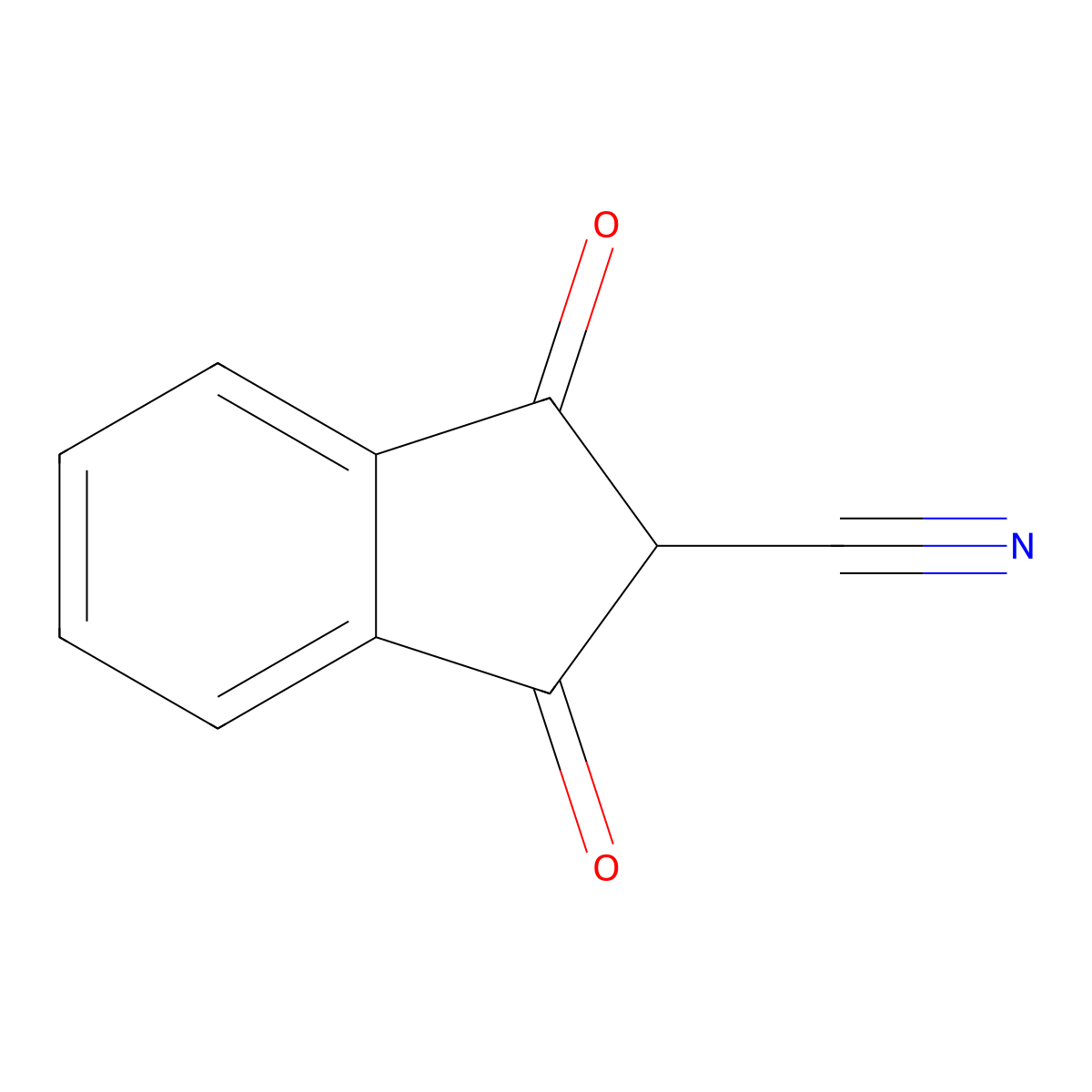 1,3-dioxo-2,3-dihydro-1H-indene-2-carbonitrile molecular structure, CAS 42382-92-3